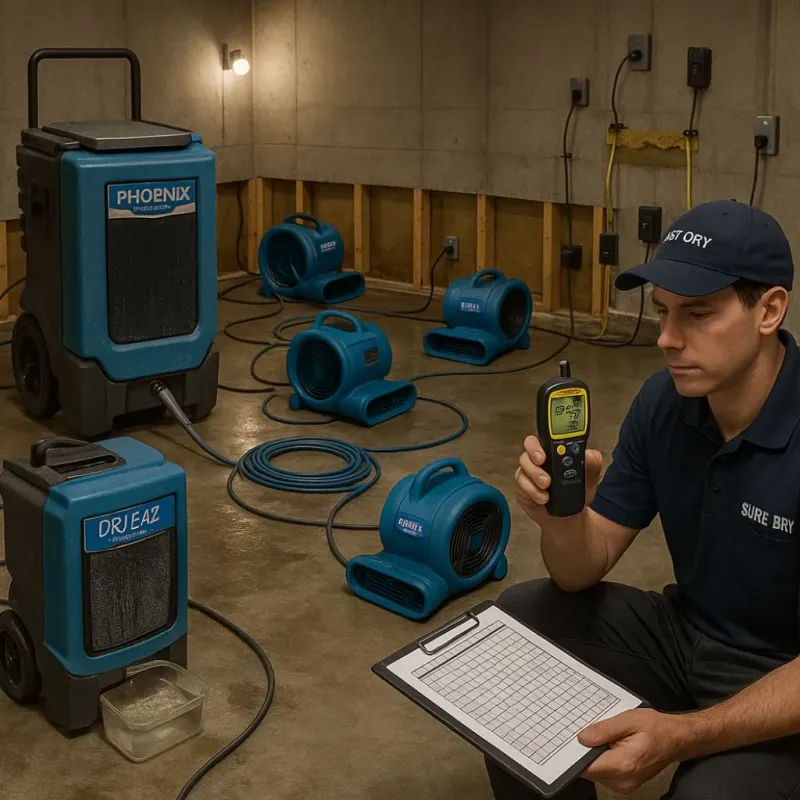 Structural Drying and Dehumidification process in Somerville, NJ